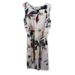 Signature Collection Dress XL 18 Womens Floral Print Front Tie Sleeveless